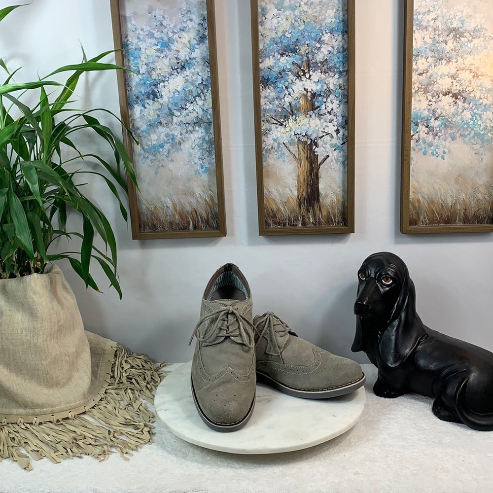 “ALPINE SWISS BEAU”  Genuine Suede Wingtip Oxfords